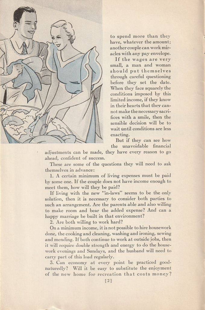 Marrying on a Small Income - Household Finance Corporation and Subsidiaries - Chicago, IL - Booklet, c. 1934 - Inside 2