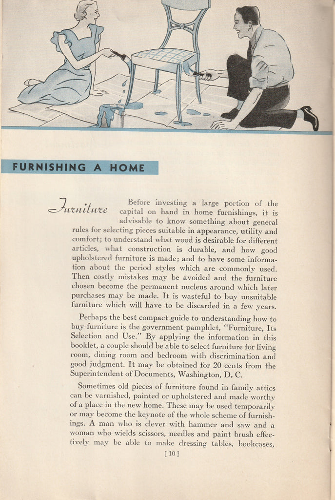 Marrying on a Small Income - Household Finance Corporation and Subsidiaries - Chicago, IL - Booklet, c. 1934 - Furnishing a Home