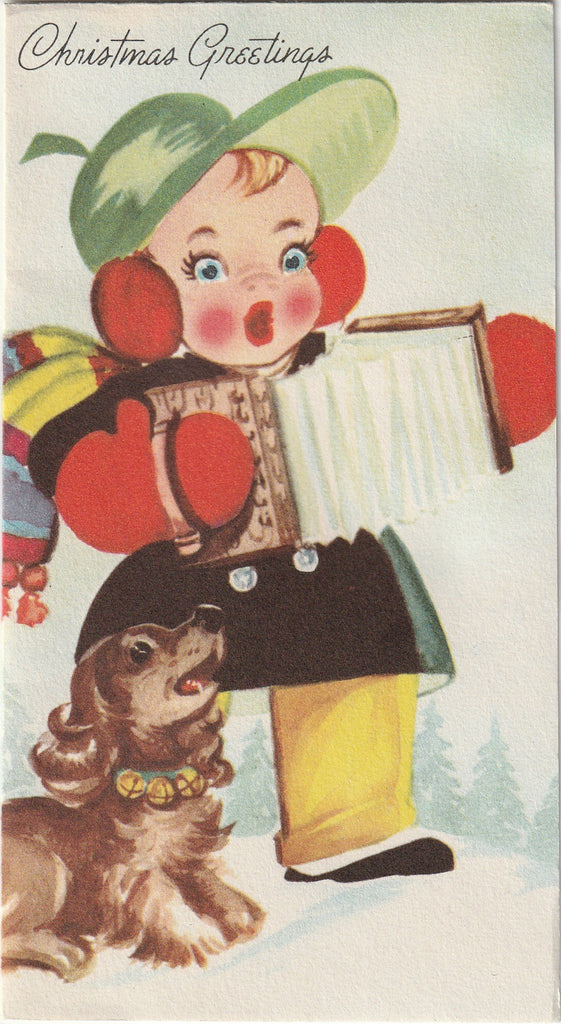 May You Be Carefree as a Pup - Christmas Greetings - Diamond Line - Card, c. 1940s