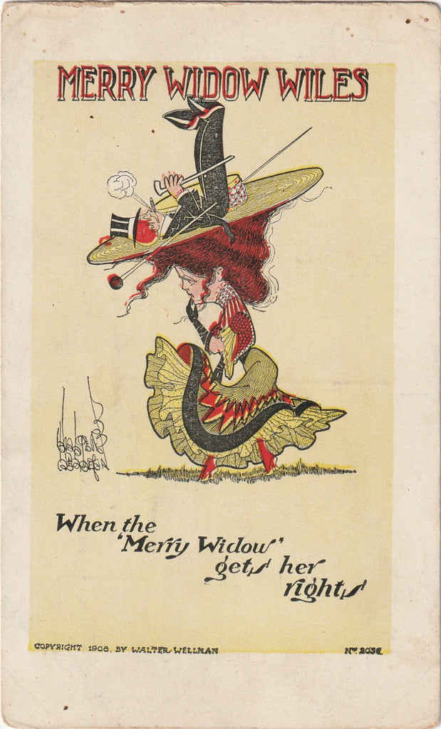 Merry Widow Wiles Walter Wellman Antique Postcard