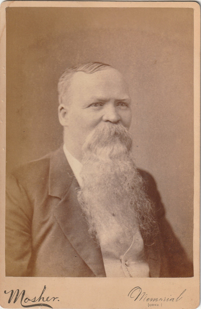 Mosher's Memorial Offering to Chicago - Victorian Man with Long Beard - Cabinet Photo, c. 1870s