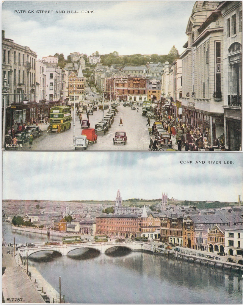 Patrick Street and Hill - River Lee - Cork Ireland Antique Postcards
