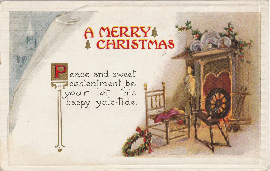 Peace and Contentment Yuletide Postcard