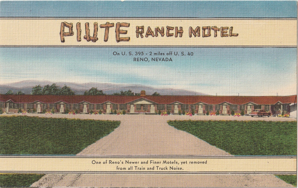 Piute Ranch Motel Reno Nevada Postcard