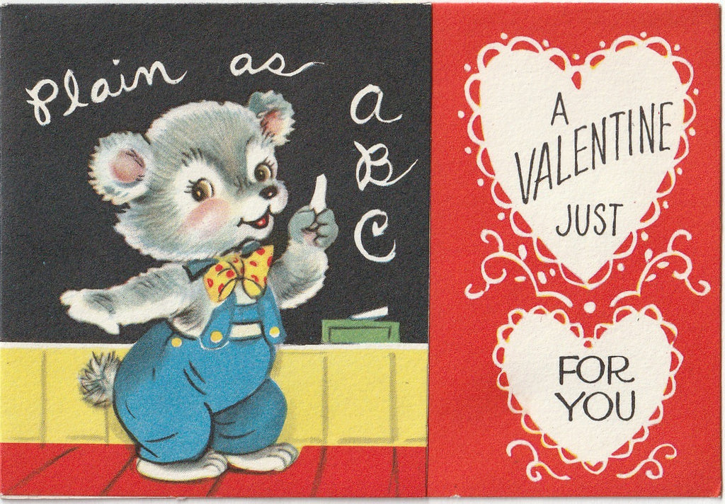 Plain as ABC - A Valentine Just For You - Cordially Yours Card, c. 1940s