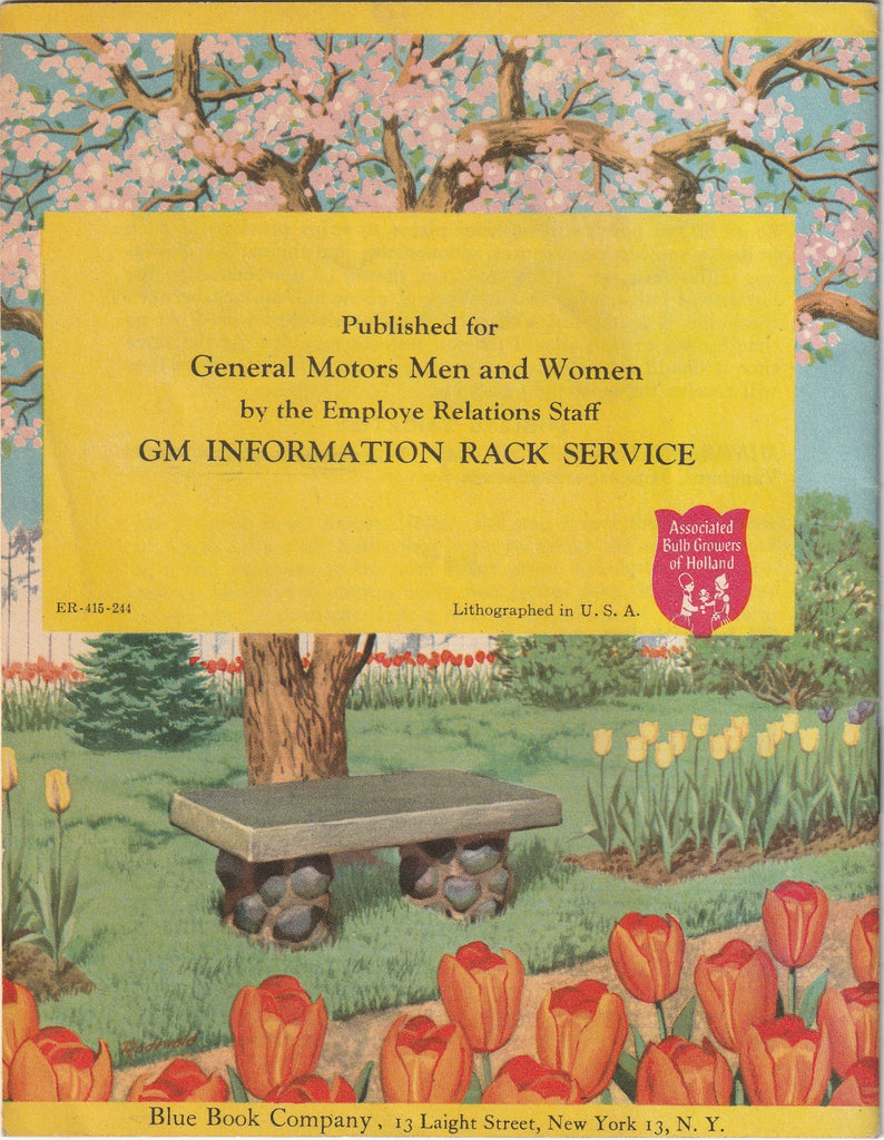 Plant Bulbs in the Fall for Flowers in Spring - Blue Book Company - General Motors Information Rack Service - Booklet, c. 1950s Back Cover