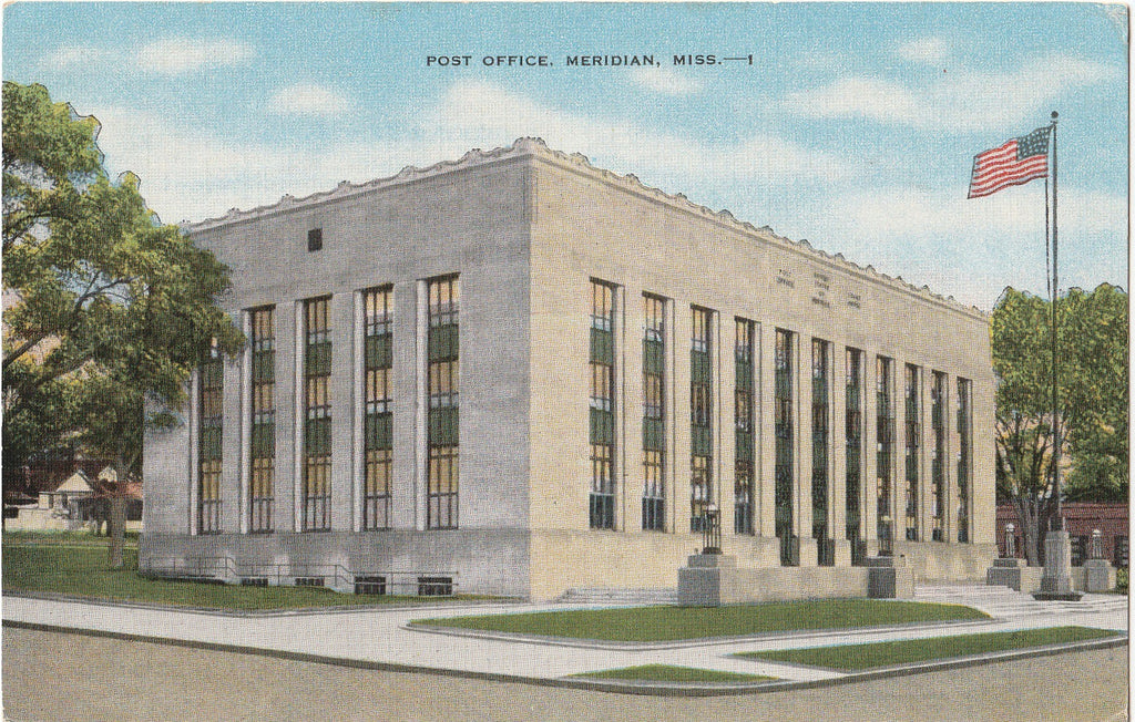 Post Office Meridian Mississippi Postcard