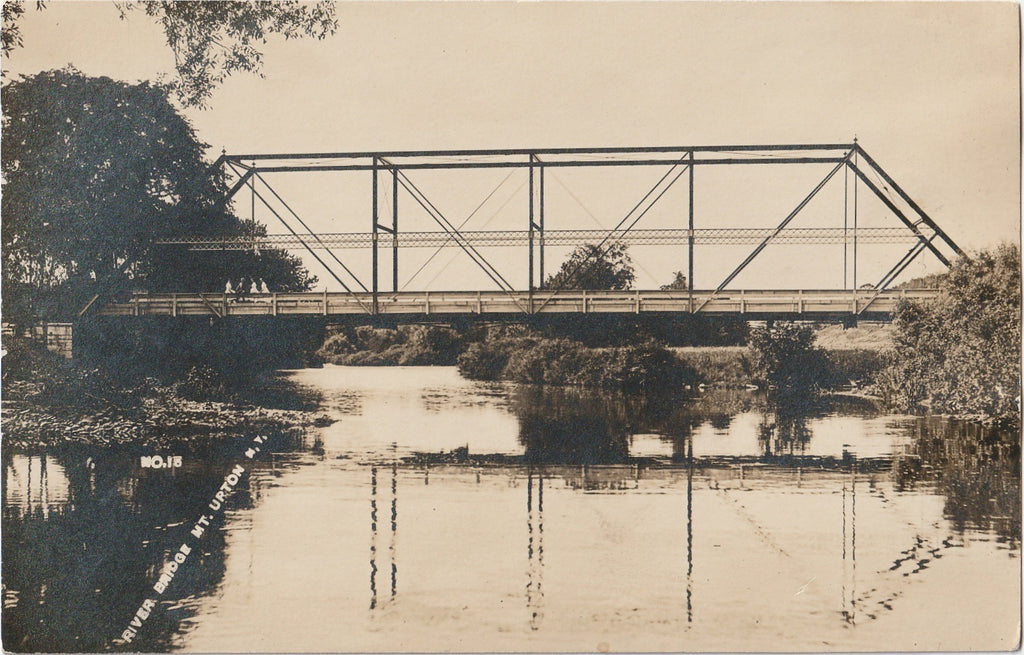 River Bridge - Mt. Upton, New York - RPPC, c. 1900s