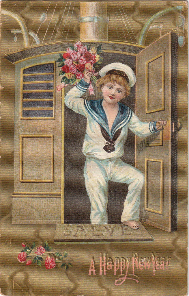 Salve Happy New Year Antique Postcard