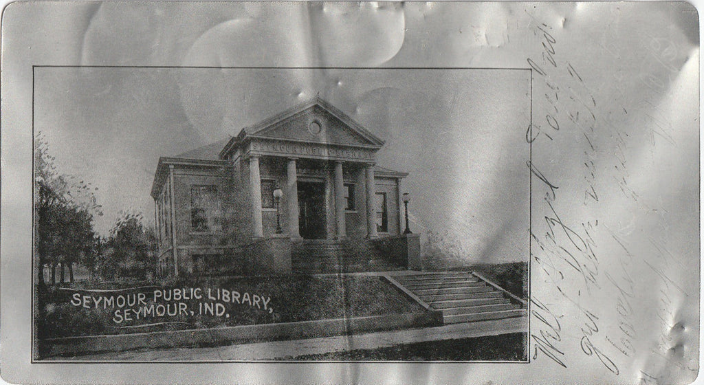 Seymour Public Library - Seymour, IN - Tin Postcard, c. 1900s