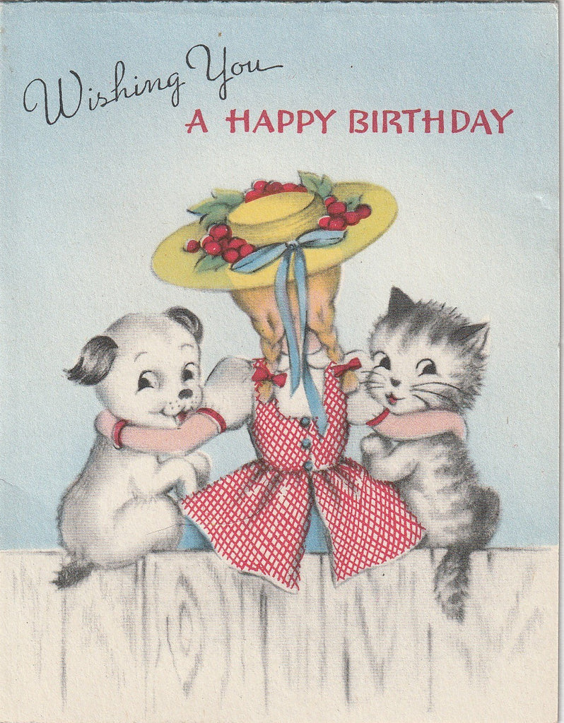 Sitting and Thinking on Your Special Day - Happy Birthday - Norcross Card, c. 1940s