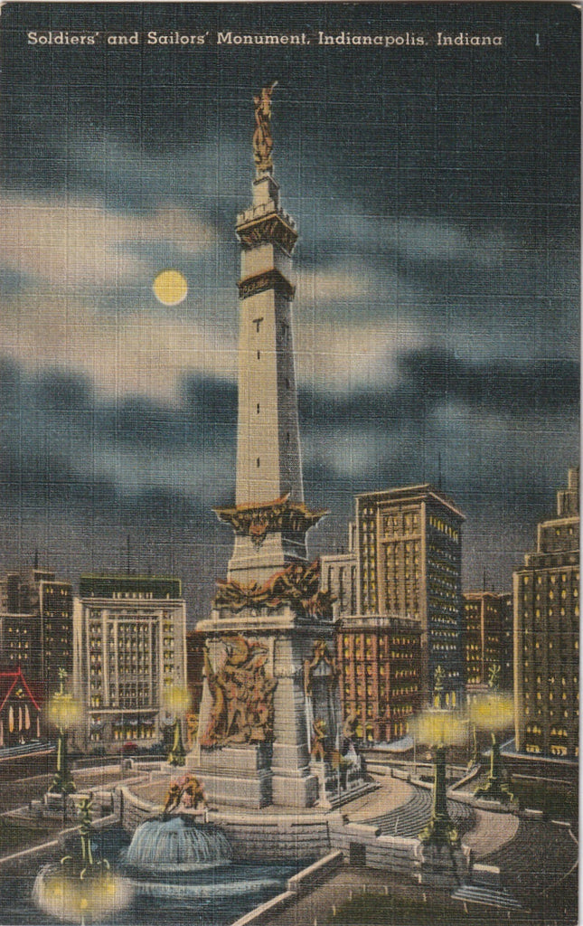 Soldiers and Sailors Monument Indianapolis IN Postcard