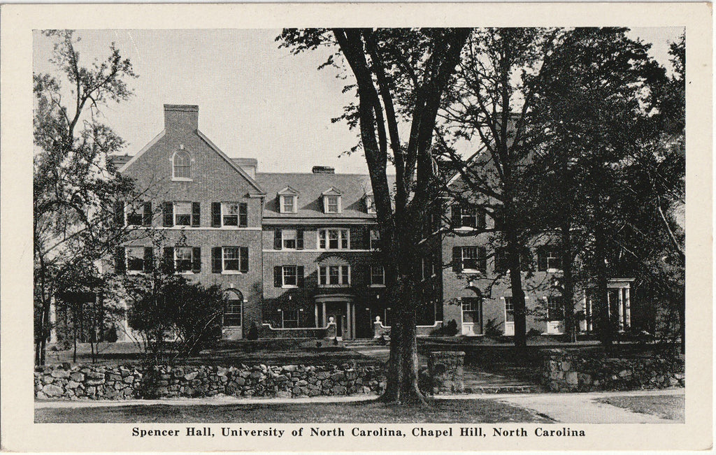 Spencer Hall - University of North Carolina - Chapel Hill, NC - Postcard, c. 1950s