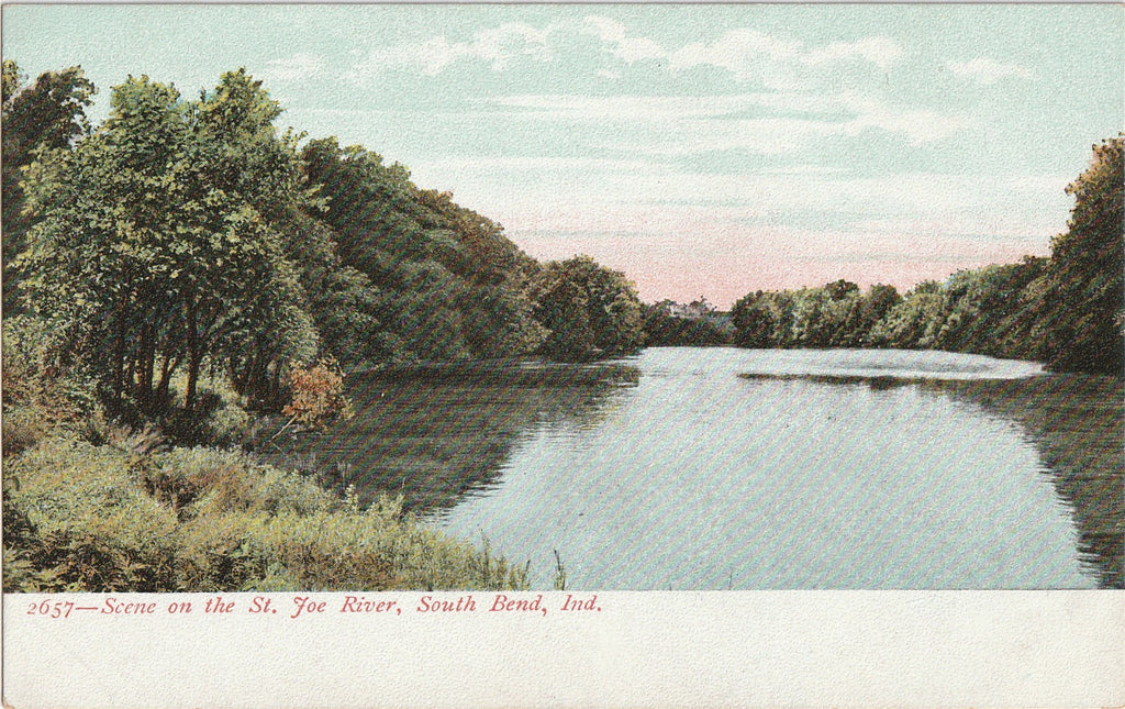St. Joe River South Bend Indiana Postcard