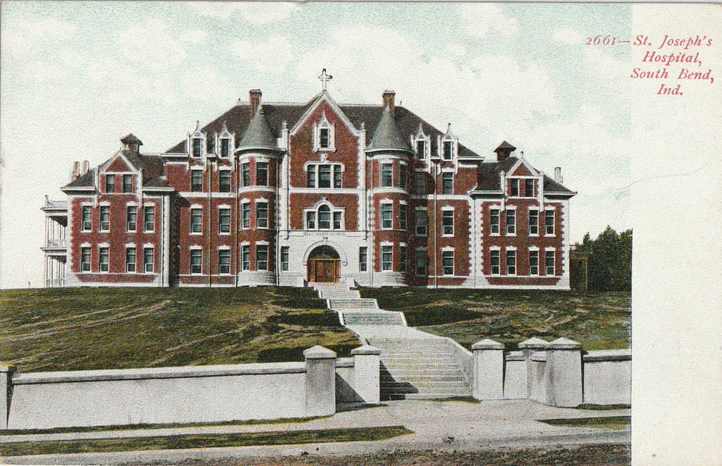 St. Joseph's Hospital South Bend IN Antique Postcard