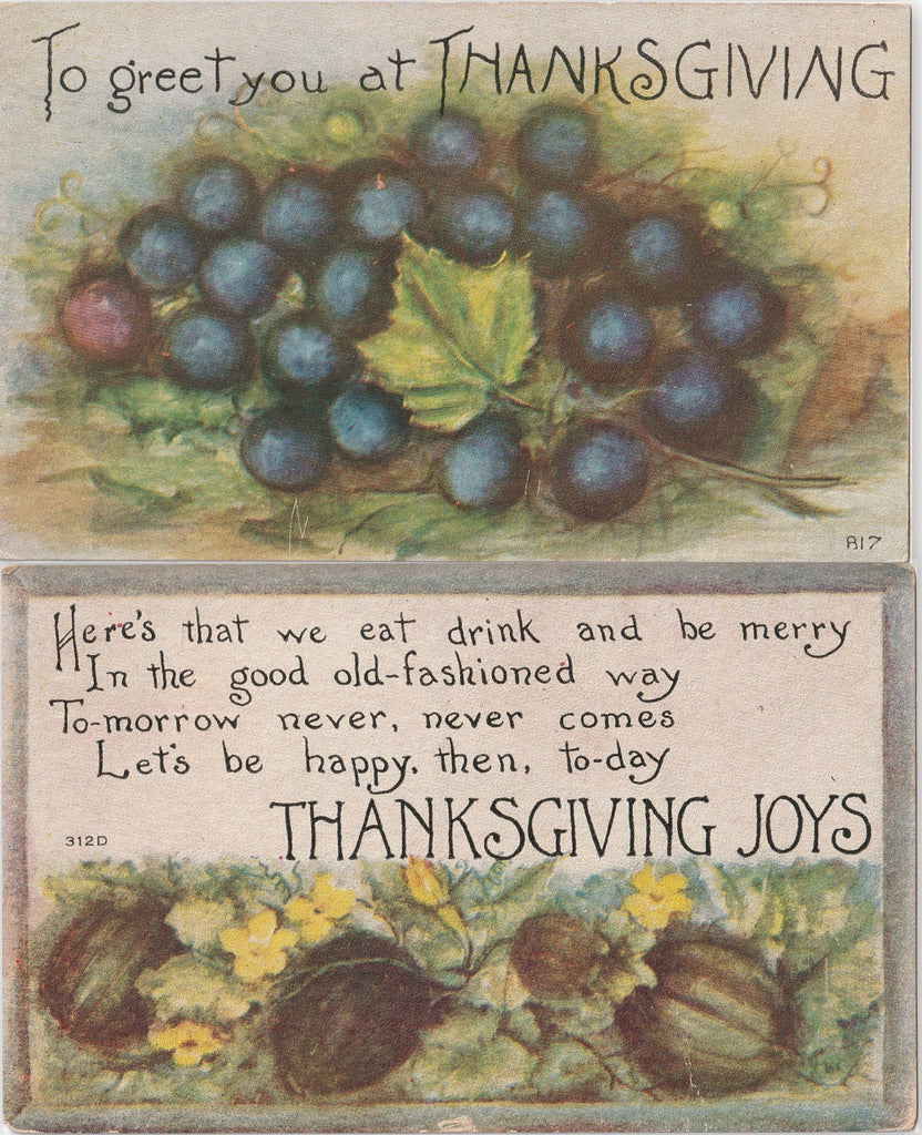 Thanksgiving Joys Postcard SET of 2
