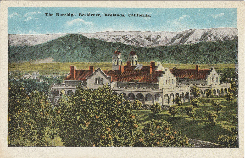 The Burridge Residence Redlands California Postcard