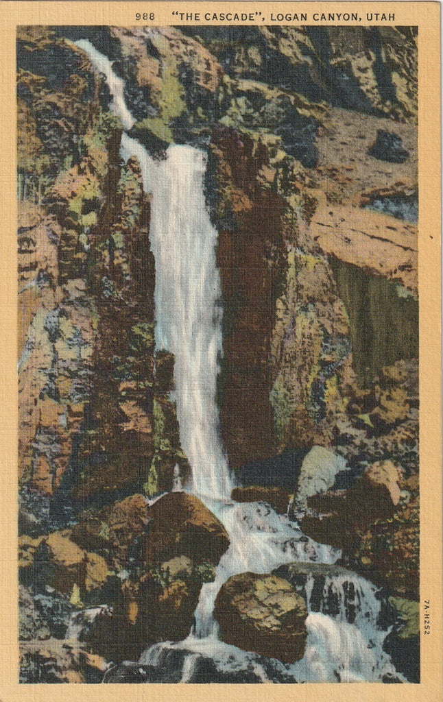 The Cascade - Logan Canyon, Utah - Postcard, c. 1930s