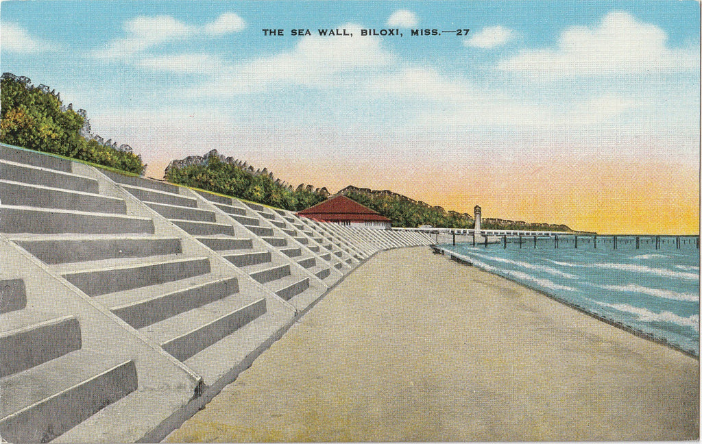 The Sea Wall Biloxi Mississippi Postcard