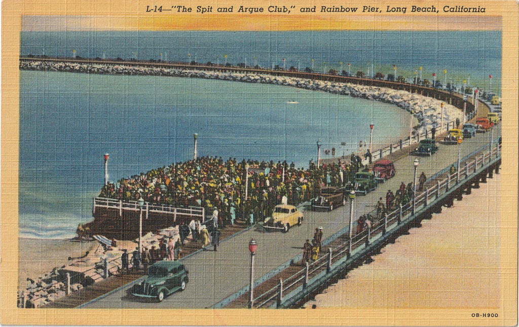 The Spit and Argue Club - Rainbow Pier - Long Beach, California - Postcard, c. 1940s