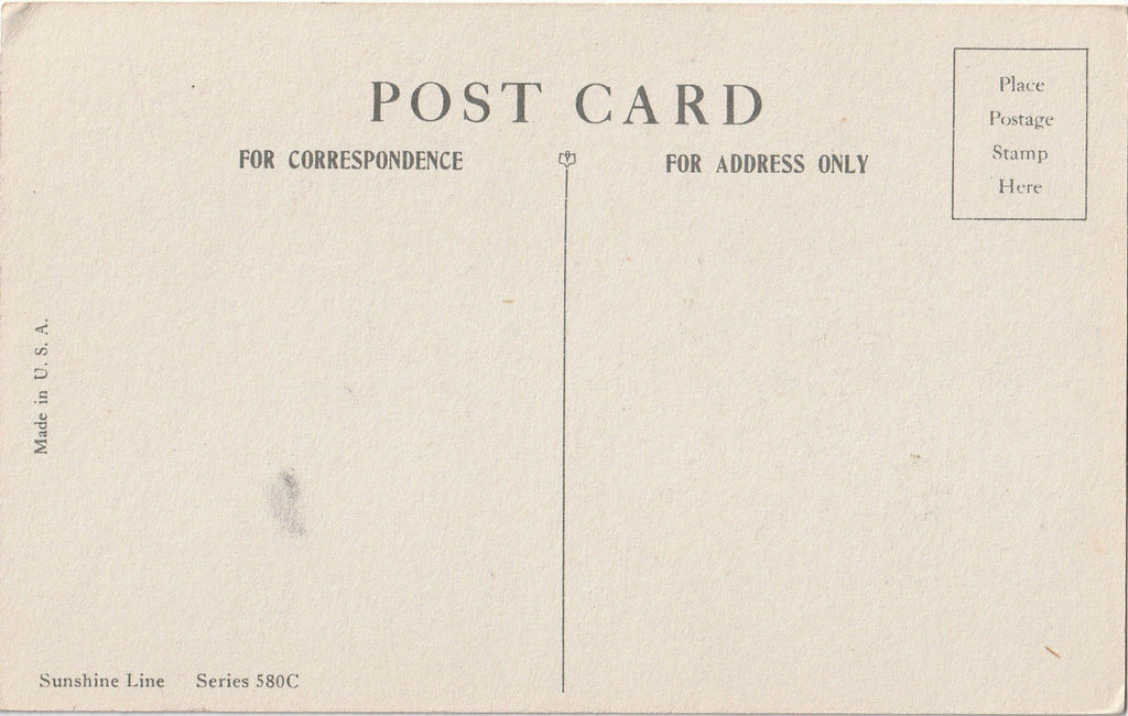 To Thank You - Sunshine Series - Postcard, c. 1940s Back