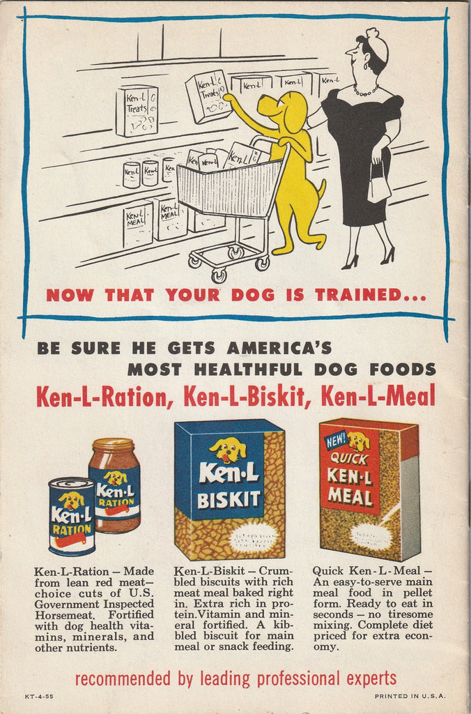 Training Can Be Fun and Useful Too - Ken-L-Treats - Ted Key - Booklet, c. 1955 Back Cover
