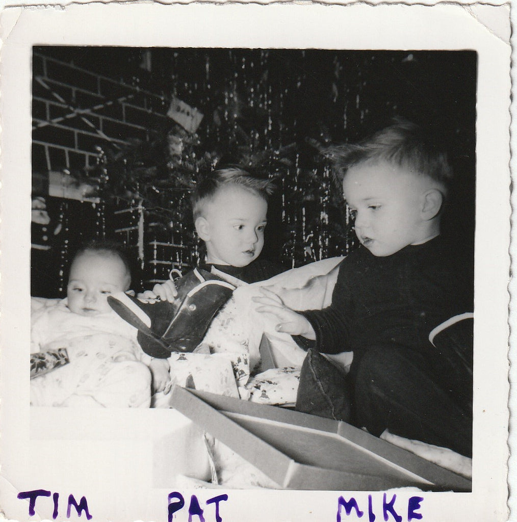Twins at Christmas - Photo, c. 1950s 2 of 2