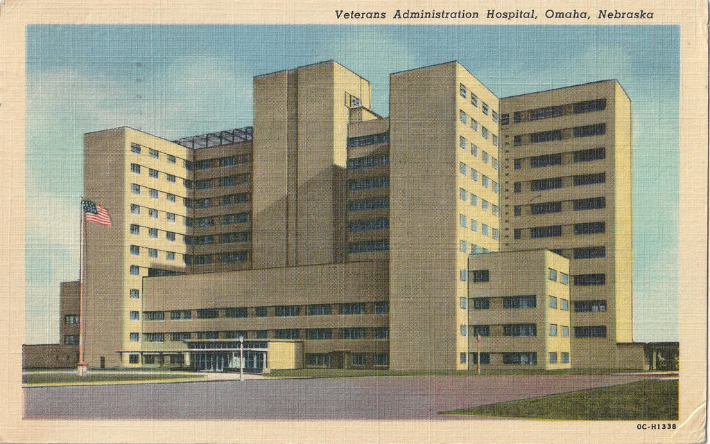 Veterans Administration Hospital - Omaha, NE - Postcard, c. 1950s