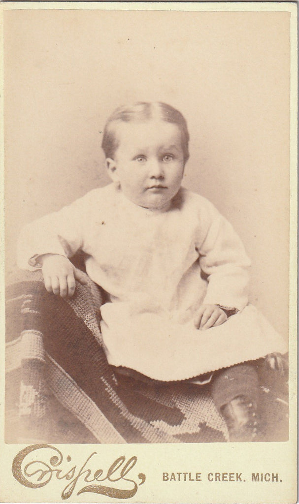 Victorian Boy - Battle Creek, Michigan - CDV Photo, c. 1800s