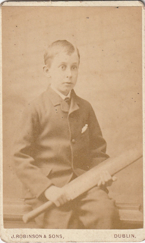 Victorian Cricketer Boy CDV