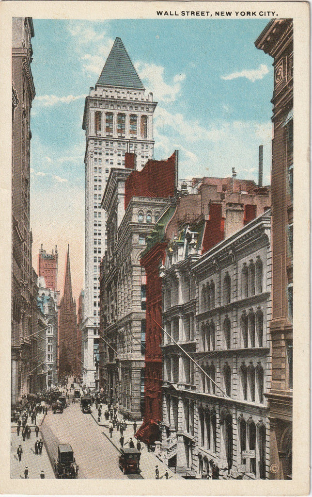 Wall Street New York City Antique Postcard