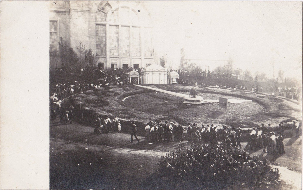 Great Floral Clock- 1904 Louisiana Purchase Exposition, Agricultural Building- St. Louis, MO - RPPC, c. 1904