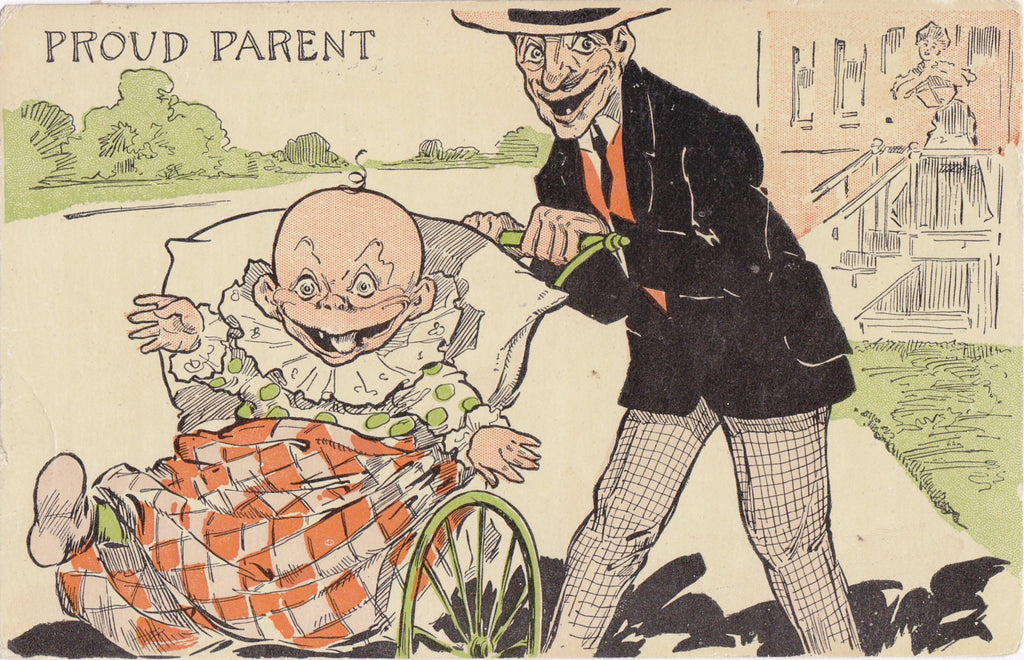Proud Parent- Alfred Holzman - Postcard, c. 1900s