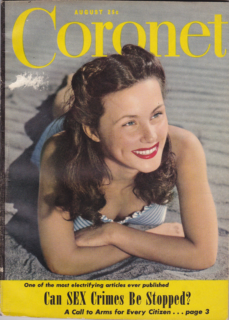 Can Sex Crimes Be Stopped- 1940s Vintage Coronet Magazine- Liz MacLean- August, 1946- Rocket To Mars- News Articles- Paper Ephemera