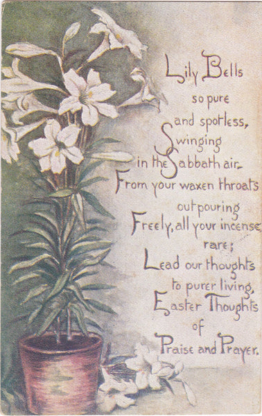 short poem on lily flower Lily Bells So Pure- 1900s Antique Postcard- Easter Thoughts- Easter Sa – Ephemera Obscura Collection