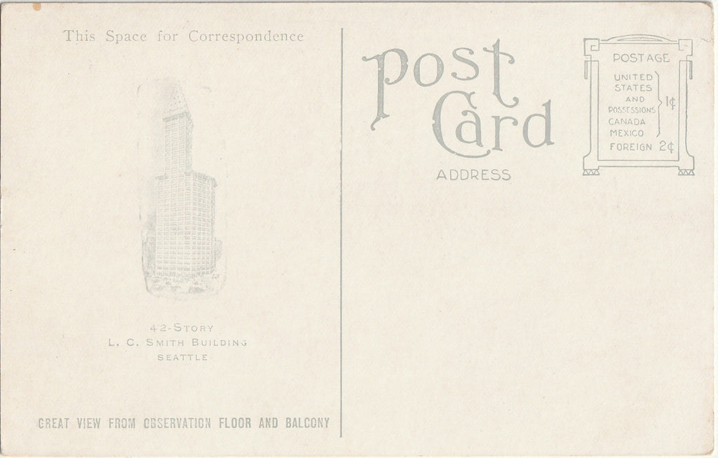 42-Story L. C. Smith Building - Seattle, Washington - Postcard, c. 1900s