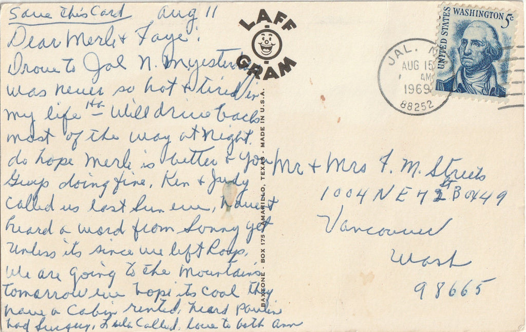 A Texas Rattlesnake - Laff-Gram Chrome Postcard, c. 1960s