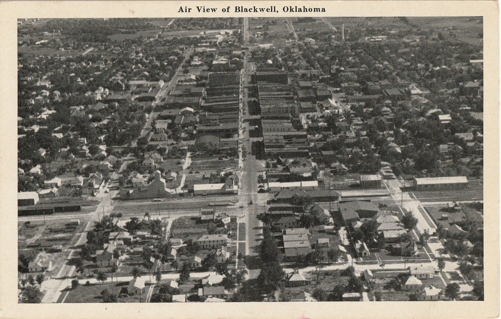 Aerial View of Blackwell, Oklahoma - Postcard, c. 1940s