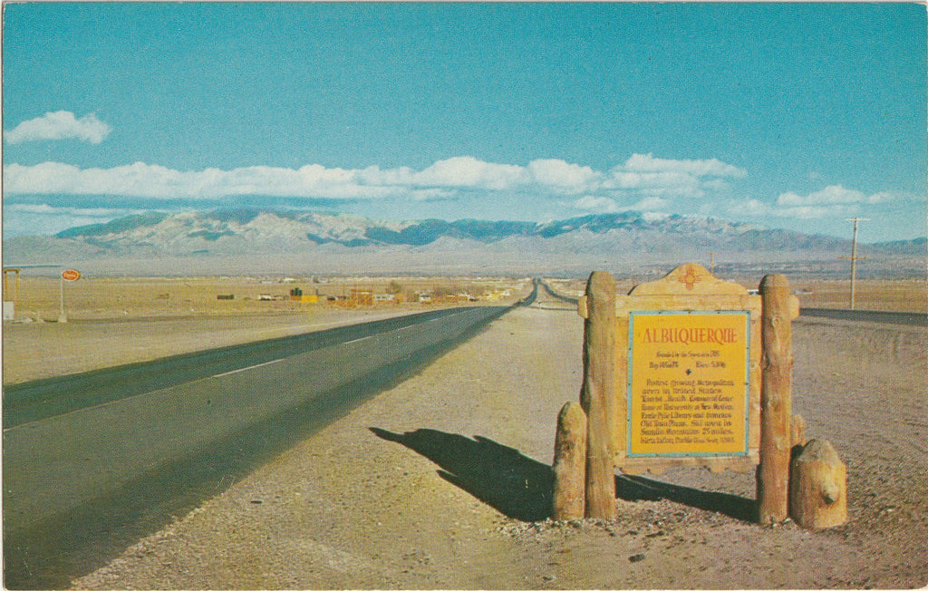 Albuquerque from the Top of the Hill at Western City Limits - Chrome Postcard, c. 1970s