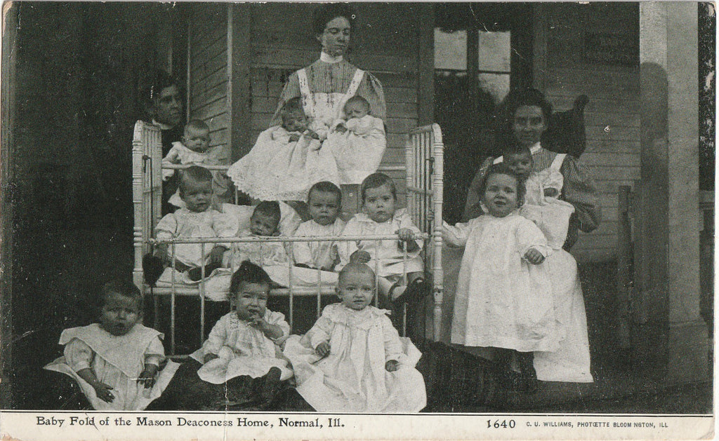 Baby Fold - Mason Deaconess Home - Normal, IL - Postcard, c. 1911