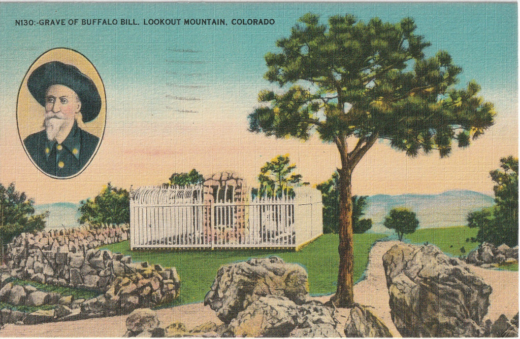 Buffalo Bill's Grave - Lookout Mountain, CO - Postcard, c. 1940s
