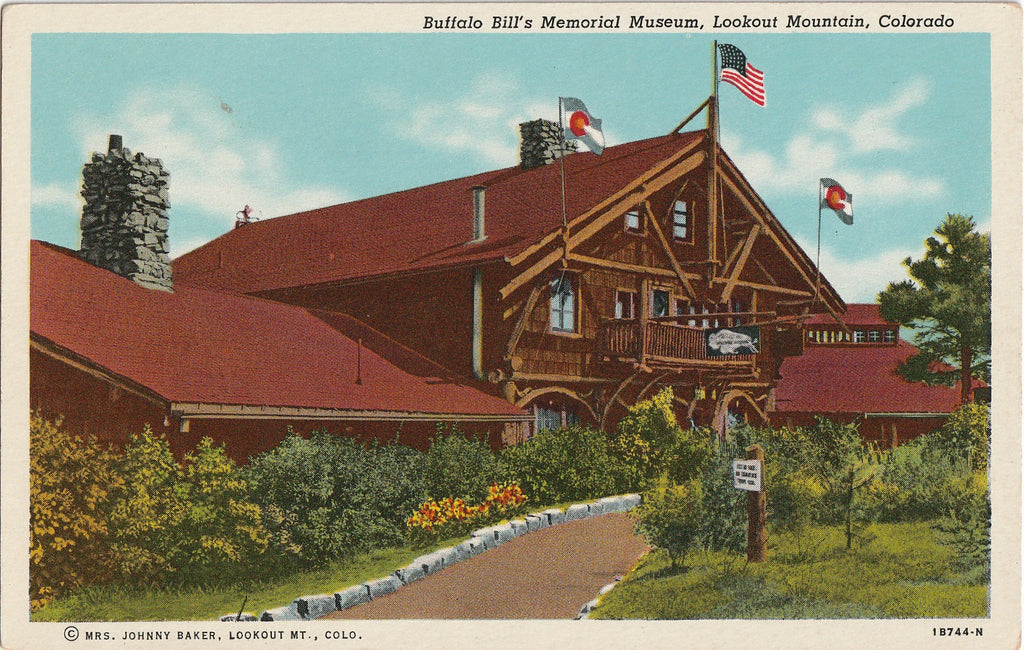 Buffalo Bill's Memorial Museum - Lookout Mountain, Colorado - Postcard, c. 1940s