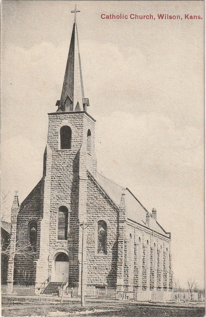 Catholic Church - Wilson, Kansas - Postcard, c. 1900s