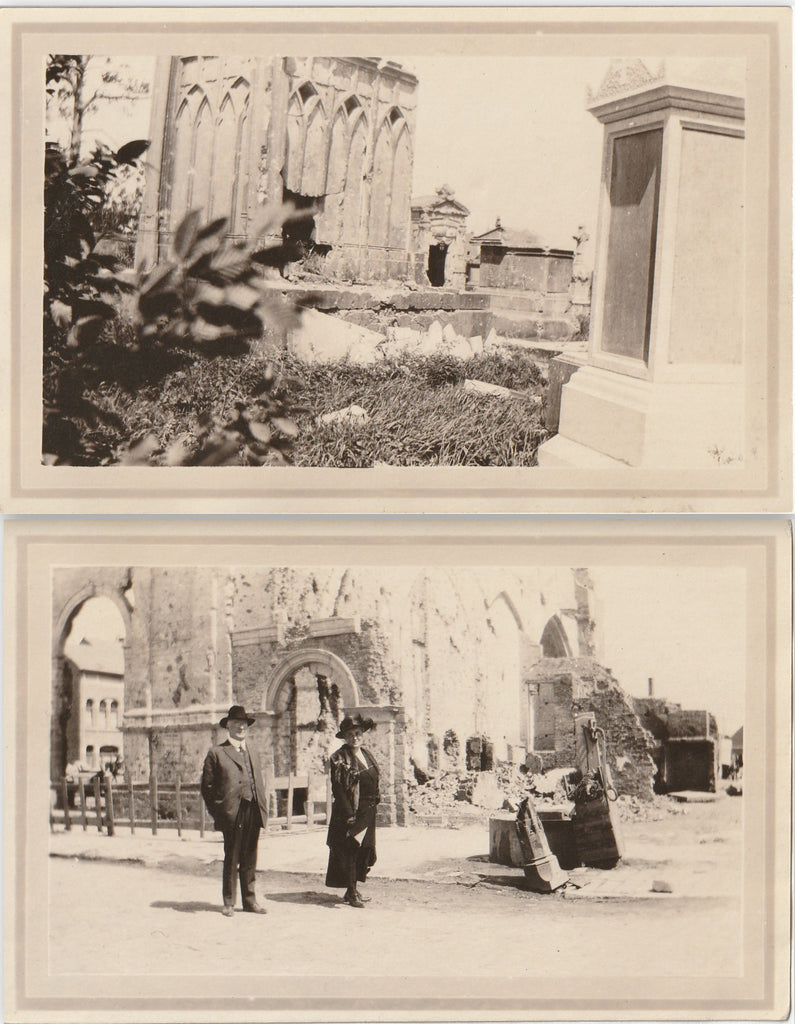 Cemetery on Way to Ypres - SET of 2 - Photographs, c. 1922