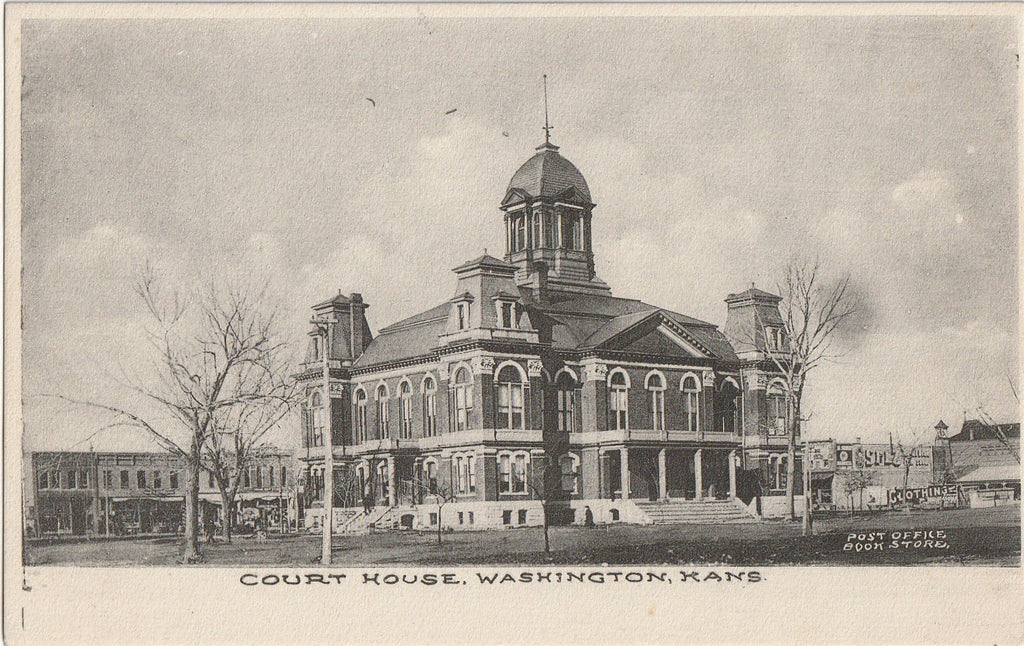 Court House - Washington, KS - Postcard, c. 1900s