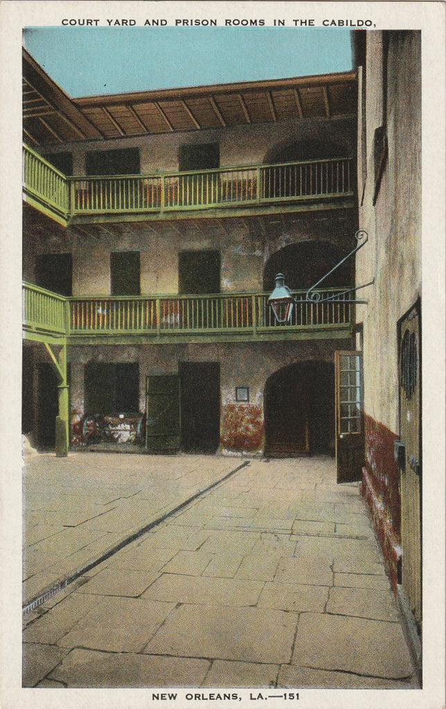 Court Yard and Prison Rooms in the Cabildo - New Orleans, LA - Postcard, c. 1920s