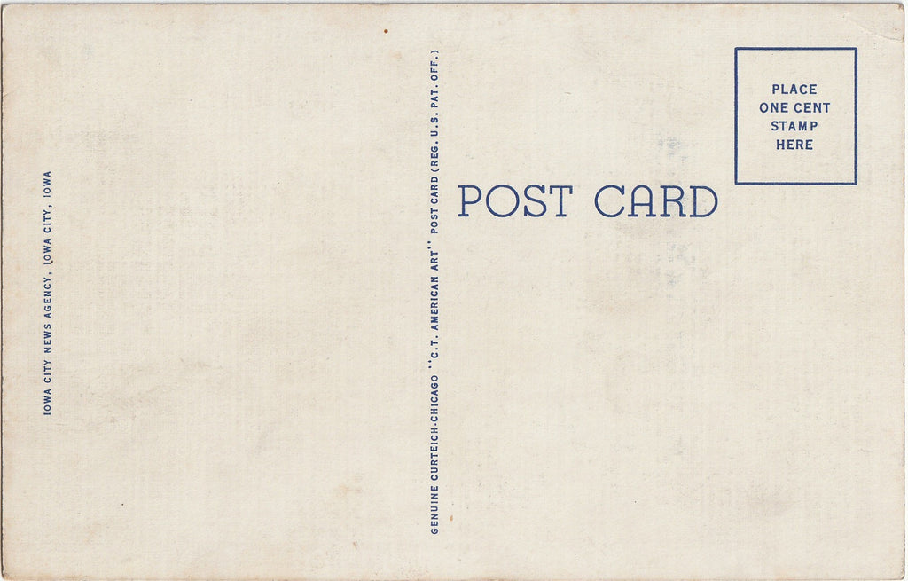 Currier Hall - University of Iowa - Iowa City, IA - Postcard, c. 1940s