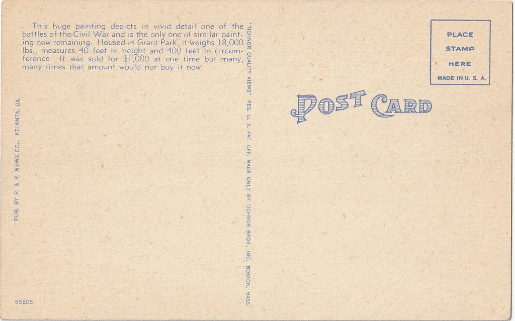 Cyclorama - Grant Park - Atlanta, GA - Postcard, c. 1950s