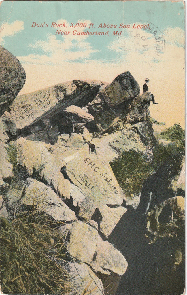 Dan's Rock - Cumberland, MD - Postcard, c. 1910s