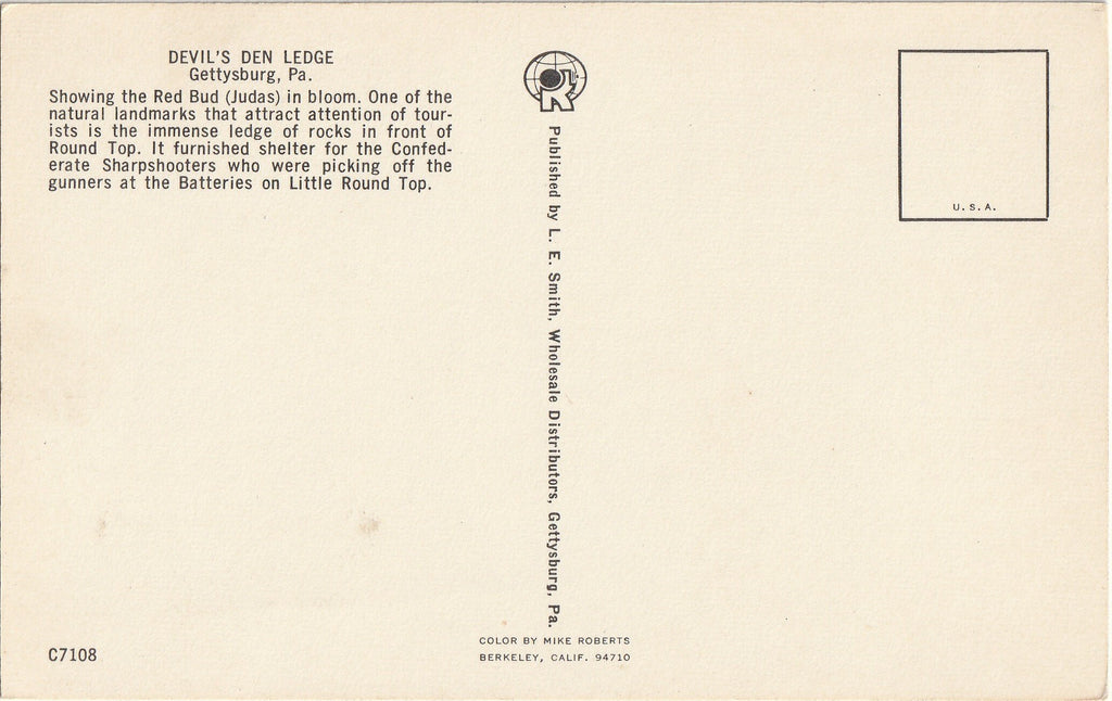 Devil's Den Ledge - Gettysburg, Pennsylvania - Chrome Postcard, c. 1960s